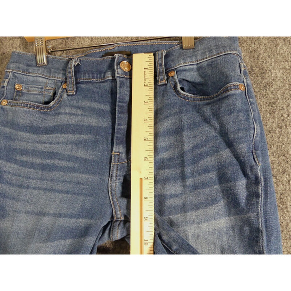 7 For All Mankind Womens 27 Jeans Flared Long Blue Denim - Picture 4 of 9